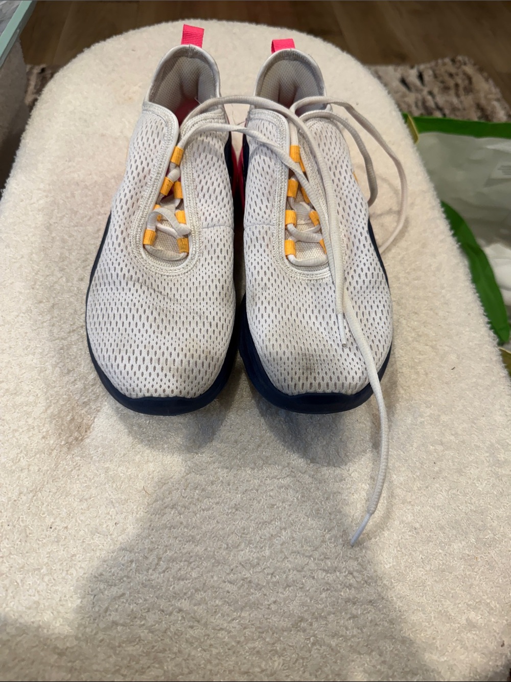 Women’s Nike Lightweight Mesh Sneakers in White and Navy